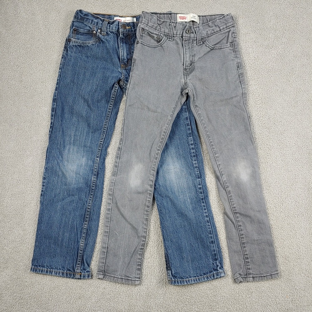 2 PAIRS - Levi's Jeans Bundle - Boys Size 10 - Blue and Grey 505 and 510 Styles